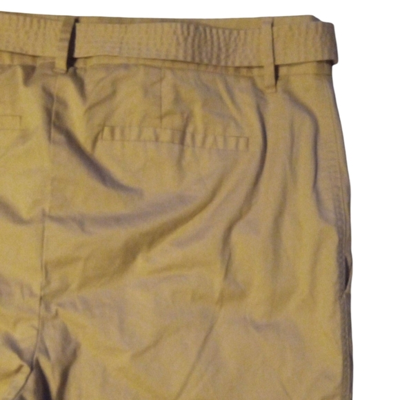 Chico's Lightweight Cotton Cropped Khakis Belted Waist Pockets Size 2.5 14 - Picture 6 of 9